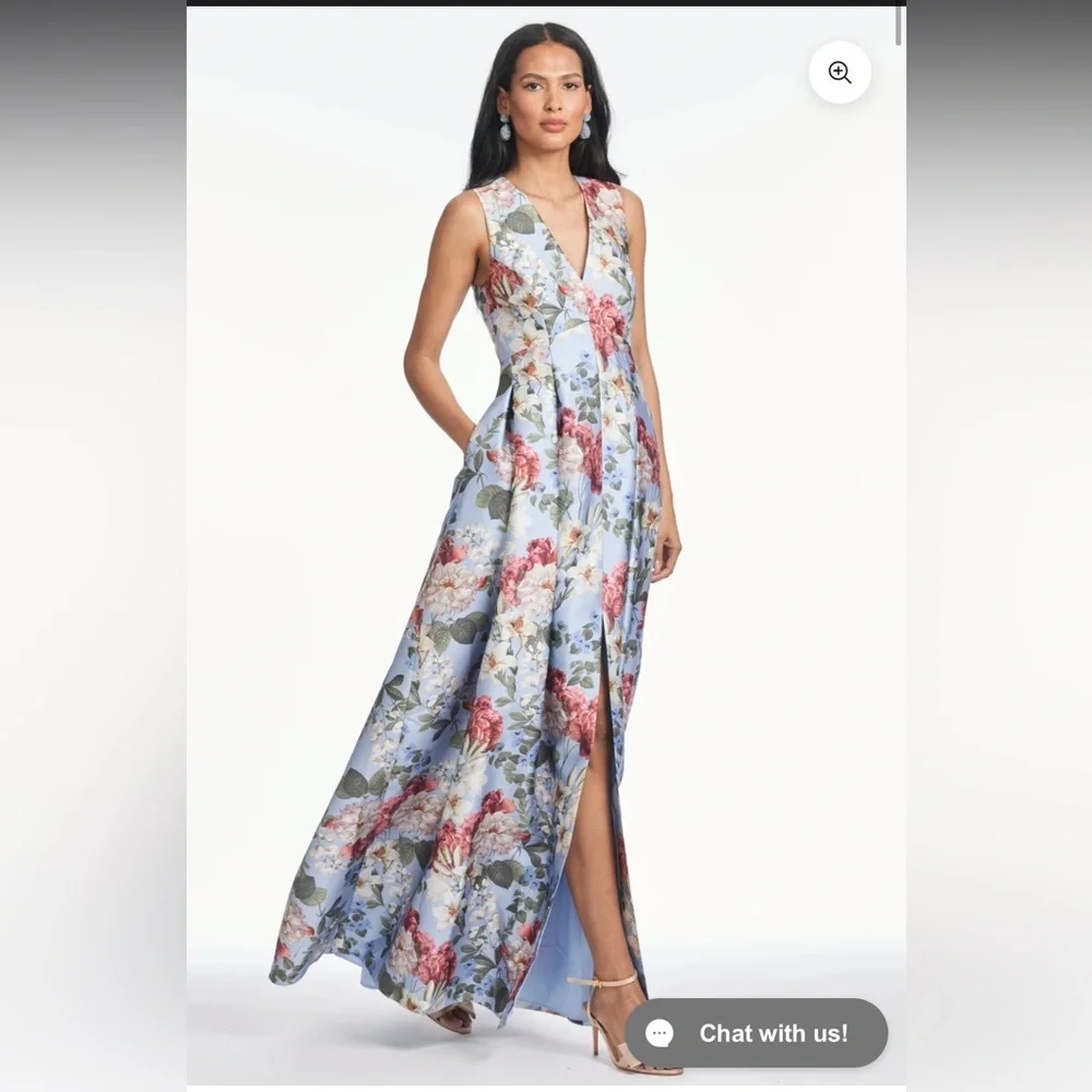 Sachin & Babi Brooke powder blue bouquet gown - Picture 1 of 12